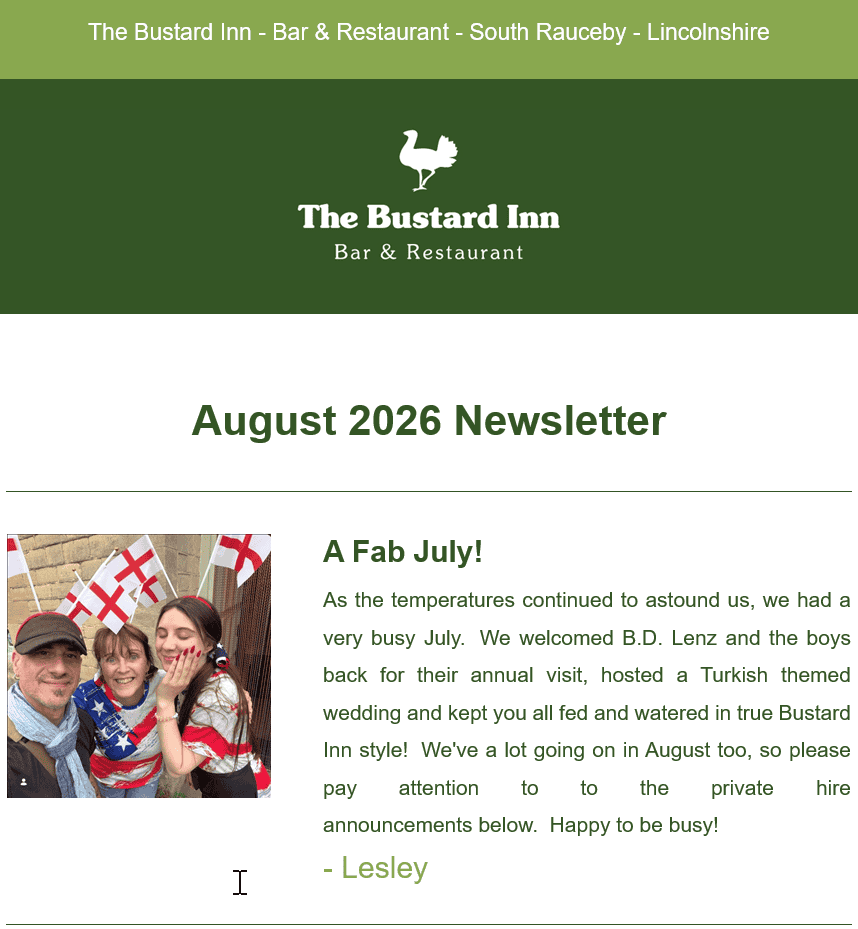 August 2026 Newsletter