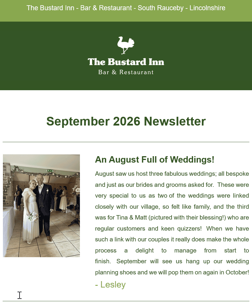 September 2026 Newsletter