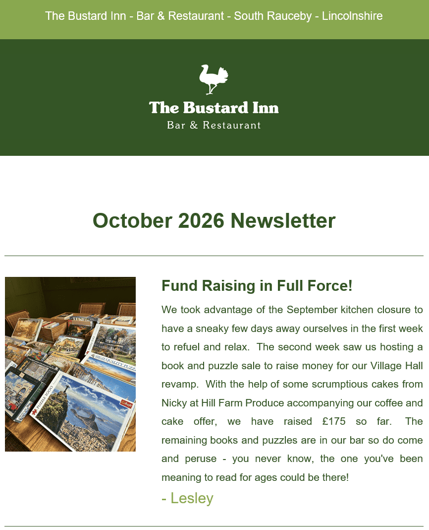 October 2026 Newsletter